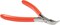 The Beadsmith Platinum Series German Bent Chain Nose Pliers, with polished steel head, red PVC comfort grip handle and double-leaf spring, tool for jewelry making